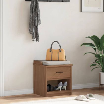 vidaXLL Пейка за антре SANDNES 45x40x50 cm масивна дървесина бор
