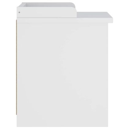 vidaXLL Пейка за антре SANDNES Бяла 45x40x50 cm Масивна дървесина Бор