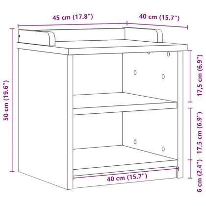 vidaXLL Пейка за антре SANDNES Бяла 45x40x50 cm Масивна дървесина Бор