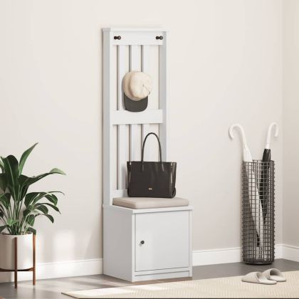 vidaXLL Дърво за антре SANDNES бяло 45x40x159,5 cm