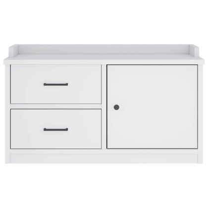 vidaXLL Пейка за антре SANDNES Бяла 87x40x50 cm Масивна дървесина Бор