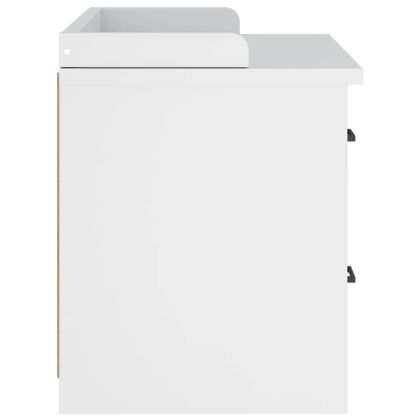 vidaXLL Пейка за антре SANDNES Бяла 87x40x50 cm Масивна дървесина Бор