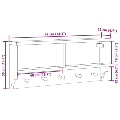 Стенна закачалка за палта SANDNES Бяла 87x12x35 cm
