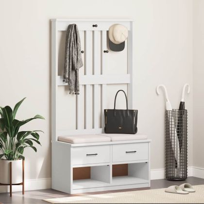 vidaXLL Дърво за антре SANDNES бяло 87x40x159,5 cm
