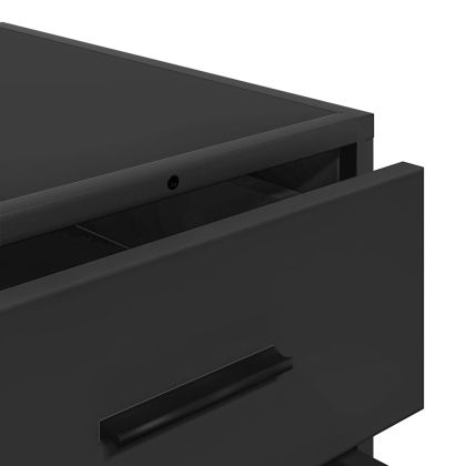 Шкаф с чекмеджета Черен 70x41x56 cm Инженерна дървесина