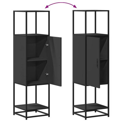Висока дъска черна 35,5x35x139 cm Обработено дърво и метал