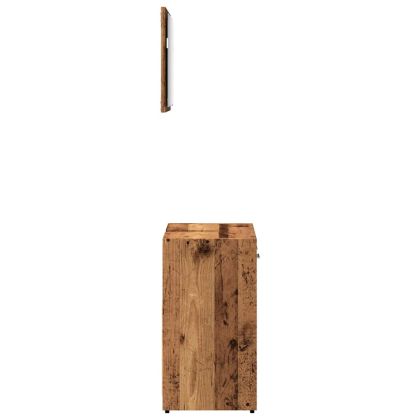 Шкаф за баня с огледало Стара дървесина Инженерна дървесина