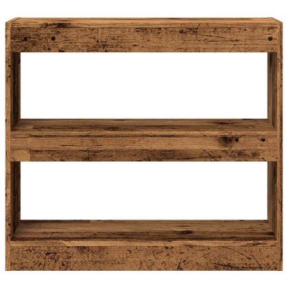 Шкаф за книги/разделител на стаи Старо дърво 80x30x72 cm