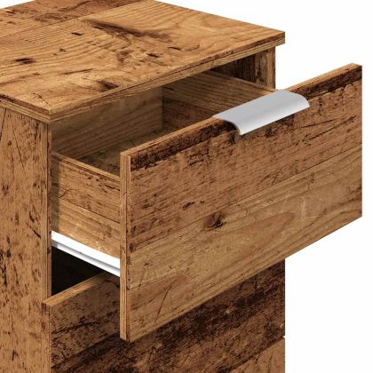 Нощно шкафче, старо дърво, 40x36x65 см, инженерно дърво