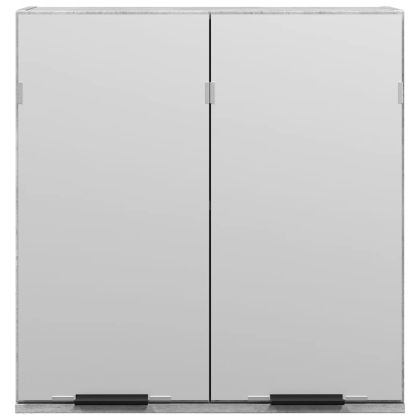 Огледален шкаф за баня Бетон сив Инженерна дървесина