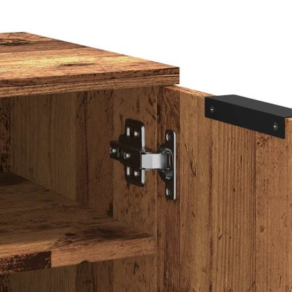 Шкаф за обувки от старо дърво 29,5x35x70 cm Инженерна дървесина