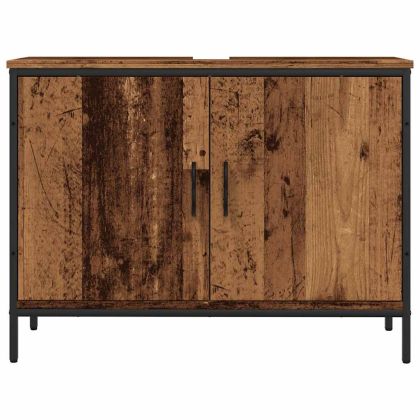 Шкаф за мивка за баня от старо дърво 60x33x60 cm