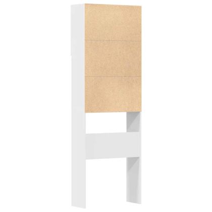 Шкаф за перална машина бял 64x24x190 cm Инженерна дървесина