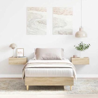 Рамка за легло без матрак сонома дъб 90x200 см инженерно дърво