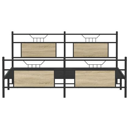 Метална рамка за легло, без матрак, сонома дъб, 180x200 см
