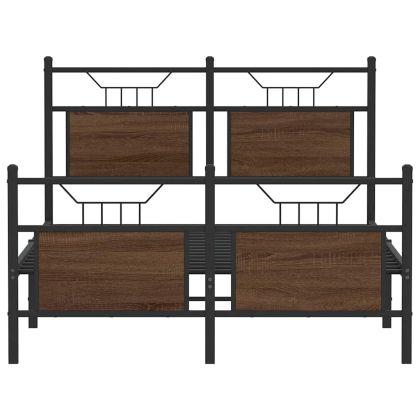 Рамка за легло без матрак кафяв дъб 120x190 см инженерно дърво