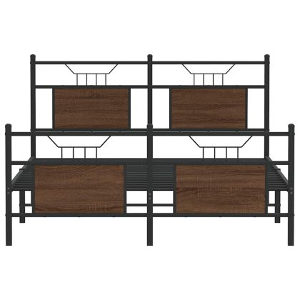 Рамка за легло без матрак Кафяв дъб Инженерна дървесина
