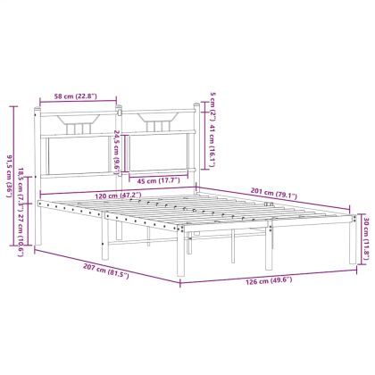 Рамка за легло без матрак сонома дъб 120x200 см инженерно дърво