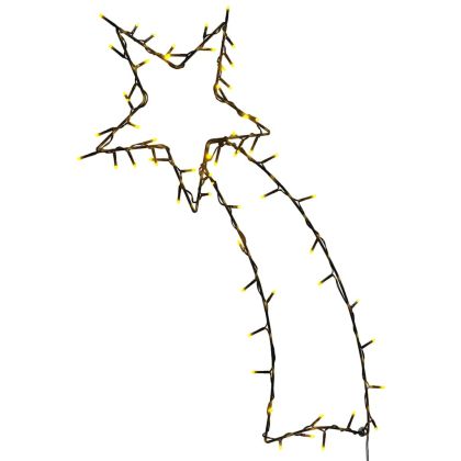 Коледни светлини падаща звезда силует 80 светодиоди топло бяло