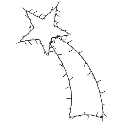 Коледни светлини падаща звезда силует 80 светодиоди топло бяло