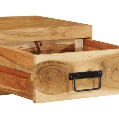 Стенен шкаф за телевизор 80x30x19 cm Масивна дървесина Акация