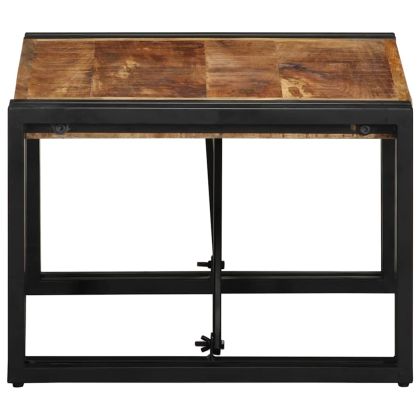 Масичка за кафе 50x50x35 cm Масивна груба дървесина Манго