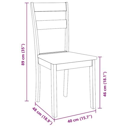 трапезни столове 2 бр. естествена масивна дървесина гума