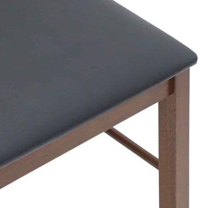 Трапезни столове с възглавници 2бр Кафяв масивна дървесина гума