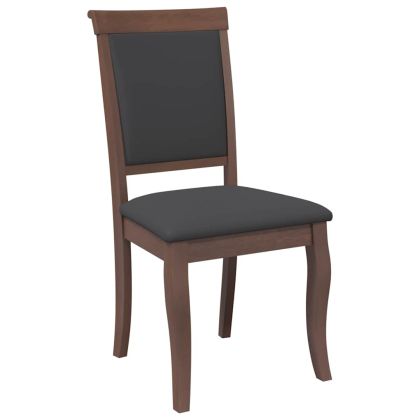 Трапезни столове с възглавници 2бр Кафяв масивна дървесина гума