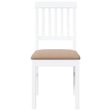 Трапезни столове с възглавници 2 бр Бяла масивна дървесина гума