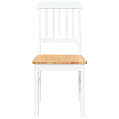 трапезни столове 2 бр. бяла масивна дървесина гума