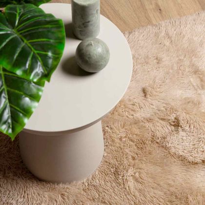 Шаги килим с дълъг косъм, NAVARRA, Бежов, 240x240 см, полиестер