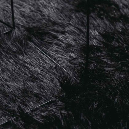 Шаги килим с дълъг косъм, NAVARRA, черен, 120x120 см, полиестер