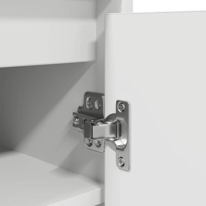 Шкаф за обувки, бял, 29,5x34x76 см, инженерно дърво