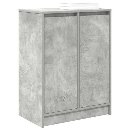 Шкаф за обувки, бетонно сив, 57x34x76 см, инженерно дърво