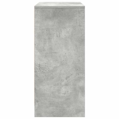 Шкаф за обувки, бетонно сив, 57x34x76 см, инженерно дърво