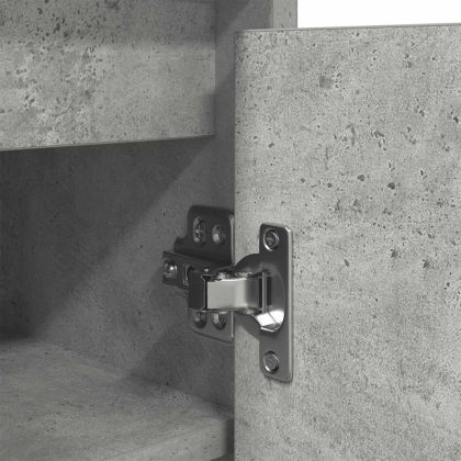 Шкаф за обувки, бетонно сив, 57x34x76 см, инженерно дърво