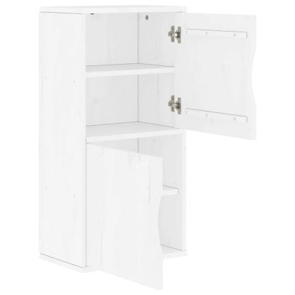 Страничен шкаф ODDA White 40x24x79 cm Масивна дървесина Бор