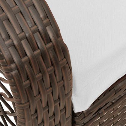 Градински люлеещ стол с възглавници кафяв полиратан