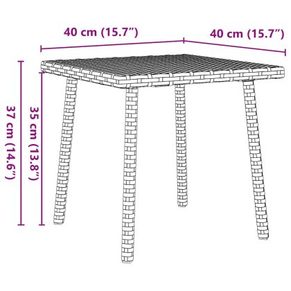Градинска масичка за кафе правоъгълна сива 40x40x37 cm