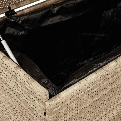 Градинска кутия за съхранение с колела Бежова 160x55x75 cm