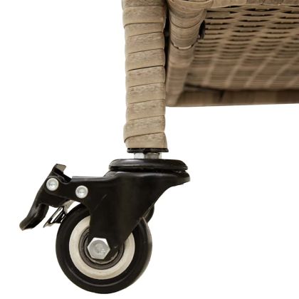 Градинска кутия за съхранение с колела Бежова 160x55x75 cm