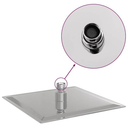 Дъждовна душ глава от неръждаема стомана 304 20x20 cm Square