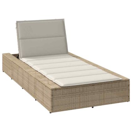 Шезлонг с плаваща възглавница Beige Poly Rattan
