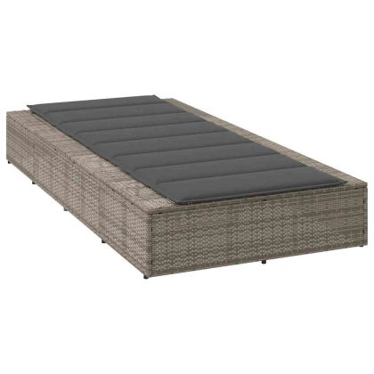 Шезлонг с плаваща възглавница Grey Poly Rattan