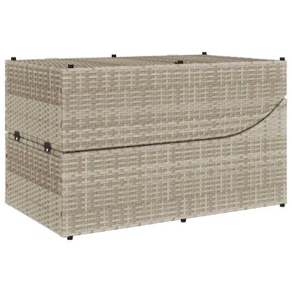 Сгъваем шезлонг с възглавница и място за съхранение Светло сив