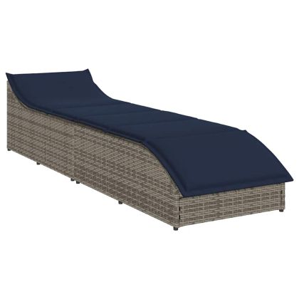 Сгъваем шезлонг с възглавница и място за съхранение Grey