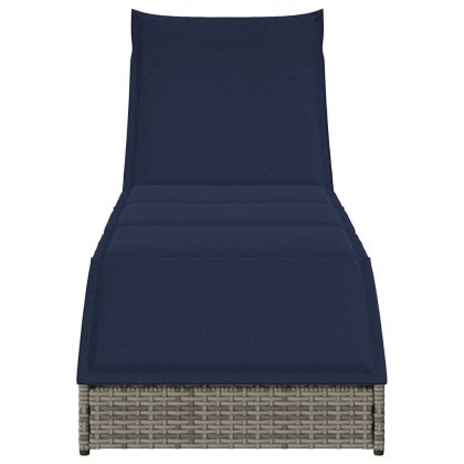 Сгъваем шезлонг с възглавница и място за съхранение Grey