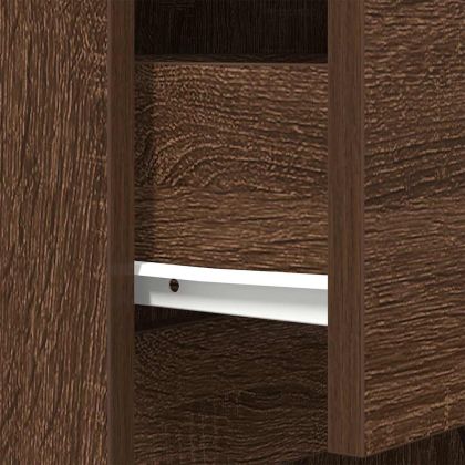 Нощно шкафче, кафяв дъб, 39x35x125 см, инженерно дърво