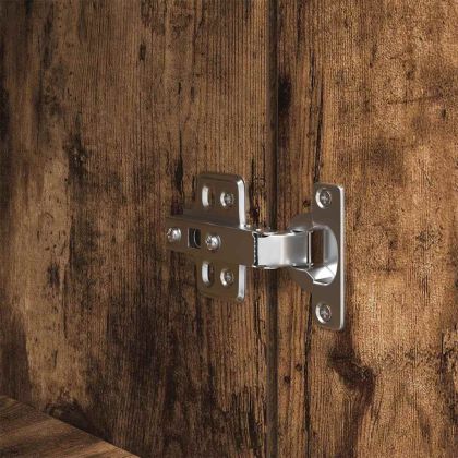 Нощно шкафче, опушен дъб, 39x35x125 см, инженерно дърво